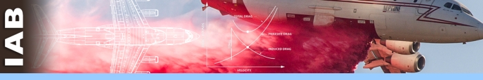 IAB header graphic. photo of airtanker.  Decorative.