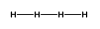 Horizontal line of Hs with a line in between each one