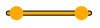 Horizontal yellow line with black outline and two yellow dots just within each end.