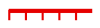 A red horizontal line with five small red vertical lines on bottom. 