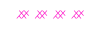 A line with four cross hatched areas and gaps in between each one