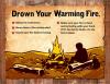 Drown your warming fire with person seated on a log by a warming fire