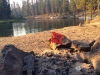 Flag in campfire ring