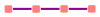 Alternating four pink squares and purple lines.
