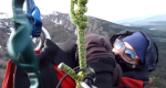 Close up photo of someone being hoisted via short-haul.
