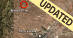 Aerial image of the topography of Nevada where shelters were deployed on the Mudd Fire.