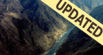 Aerial picture of a deep river canyon in the Salmon River Breaks.