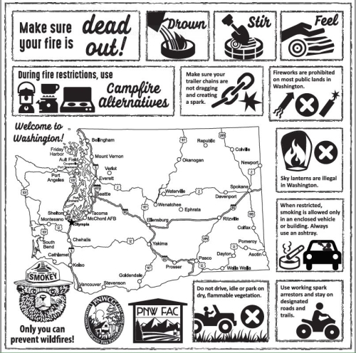 Make sure your fire is dead out. Drown, stir and feel. Consider campfire alternatives