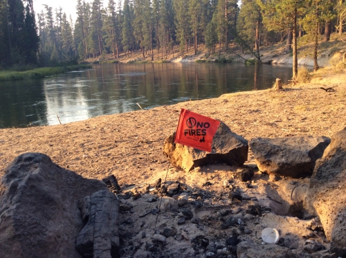 No fires flag in fire ring
